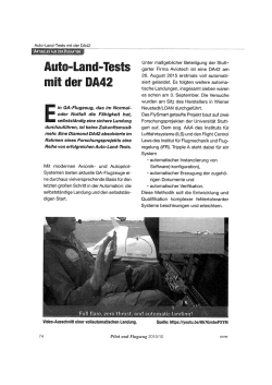Auto-Land-Tests - Institut für Luftfahrtsysteme