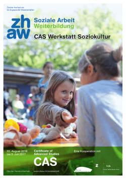 CAS Werkstatt Soziokultur - Weiterbildung