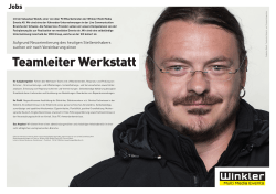 Teamleiter Werkstatt - Winkler Multi Media Events