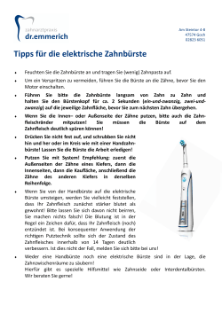 Tipps für die Anwendung von elektrischen Zahnbürsten