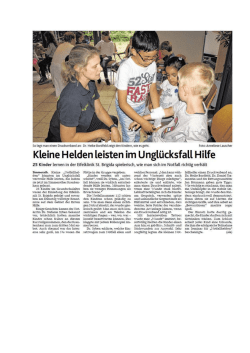 Kleine Helden leisten im Unglücksfall Hilfe