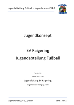 Jugendkonzept SV Raigering Jugendabteilung Fußball