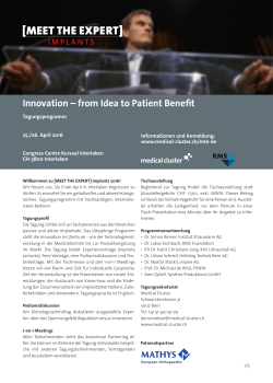 Innovation – from Idea to Patient Benefit