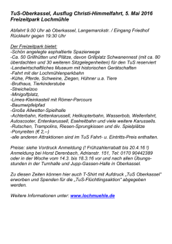 Informationen zum Ausflug