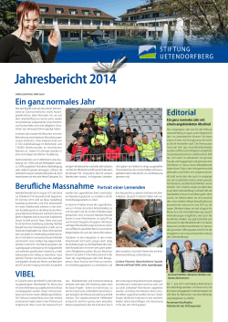Jahresbericht 2014 - Stiftung Uetendorfberg