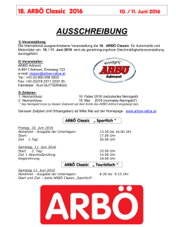 Ausschreibung ARBÖ Classic 2016 ()