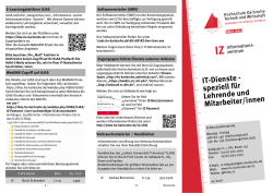IT-Dienste - speziell f&uuml;r Lehrende und Mitarbeiter/innen