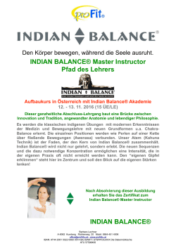 INDIAN BALANCE® Master Instructor Pfad des Lehrers