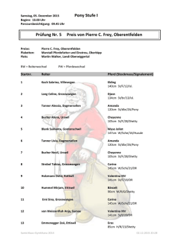 Startliste Prüfung Nr. 5 Pony Stufe I