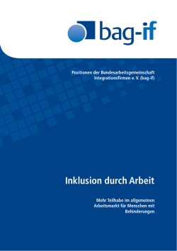 Inklusion durch Arbeit