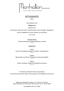 Unser aktuelles Wochenmenü