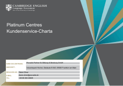 Platinum Centres Kundenservice-Charta