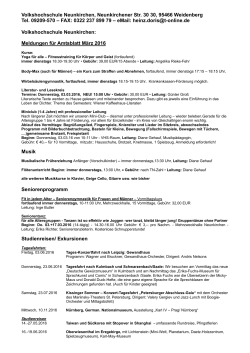 Aktuelle Termine - Markt Weidenberg