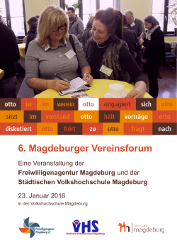 6. Magdeburger Vereinsforum - Freiwilligenagentur Magdeburg