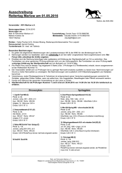 Ausschreibung Reitertag 1.Mai 2016 - Reit