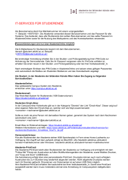 it-services f&uuml;r studierende - a[ - Akademie der bildenden K&uuml;nste Wien