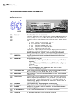 JUBIL&Auml;UM 50 JAHRE GYMNASIUM NEUFELD 1966&ndash;2016