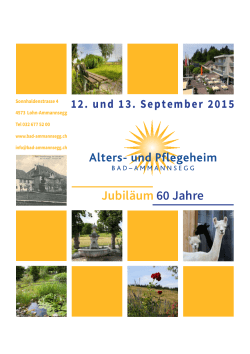 Jubil&auml;um 60 Jahre - Alters- und Pflegeheim Bad