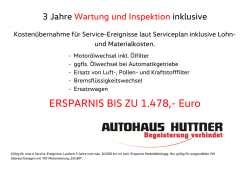 3 Jahre Wartung und Inspektion inklusive