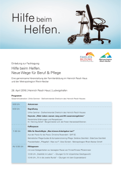 Hilfebeim Helfen. - Metropolregion Rhein