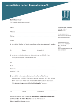 Beitrittsformular - Journalisten helfen Journalisten eV