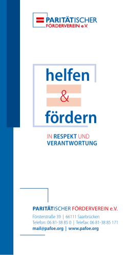 Helfen & F&ouml;rdern - PARIT&Auml;TISCHER F&ouml;rderverein eV