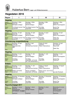 Hegedaten 2016 - Hubertus Bern