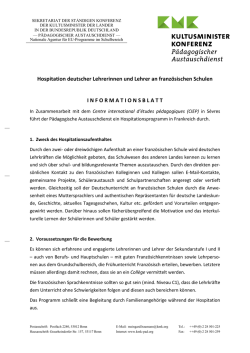 Information zur Hospitation an einer Schule in Frankreich [pdf