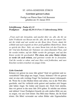 Jesaja 66,10-14 (Jahreslosung 2016)