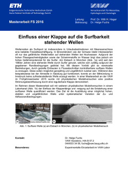 Einfluss einer Klappe auf die Surfbarkeit stehender Wellen