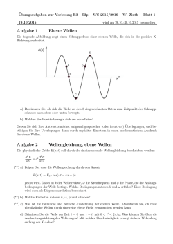 Aufgabe 1 Ebene Wellen Aufgabe 2 Wellengleichung, ebene Wellen