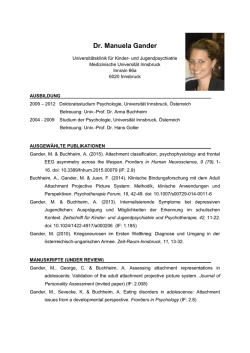 Dr. Manuela Gander - Department f&uuml;r Psychiatrie und Psychotherapie