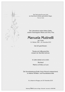 Manuela Mutinelli - Bestattung Sterzl