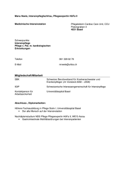 CV_Neels Manuela - Universitätsspital Basel