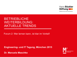 Betriebliche Weiterbildung - aktuelle Trends