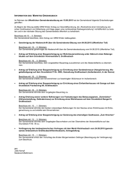 Im Rahmen der &ouml;ffentlichen Gemeinderatssitzung