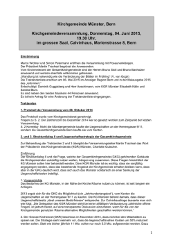 Protokoll der Kirchgemeindeversammlung vom 04