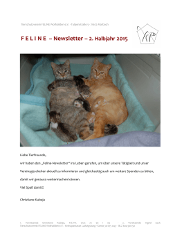 FELINE – Newsletter - 2. Halbjahr 2015