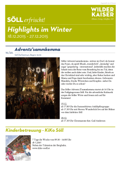 Highlights im Winter