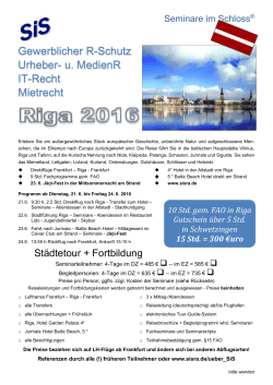 Riga 2016 - Seminare im Schloss