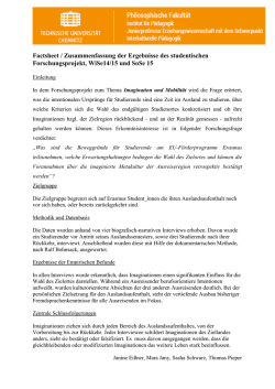 Factsheet / Zusammenfassung der Ergebnisse des studentischen
