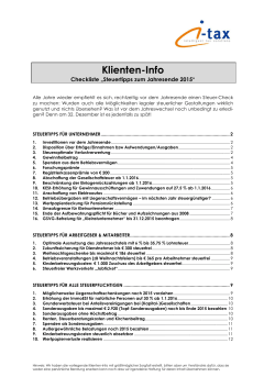 Checkliste 2015 für Klienten