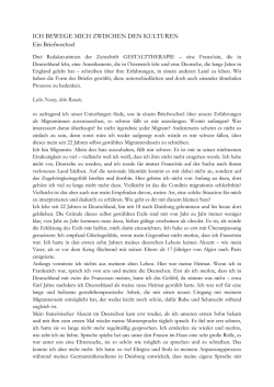 ICH BEWEGE MICH ZWISCHEN DEN KULTUREN Ein Briefwechsel