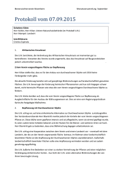 Protokoll vom 07.09.2015 - Bienenzüchter Verein Mannheim