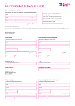Depot&uuml;bertrag - OnVista Bank