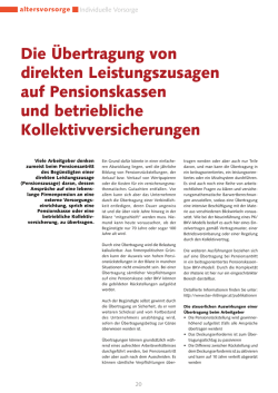 Die &Uuml;bertragung von direkten Leistungszusagen auf - BAV