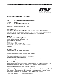 Notes ASF Symposium 27.11.2015