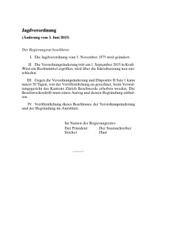 Jagdverordnung - Amt f&uuml;r Landschaft und Natur