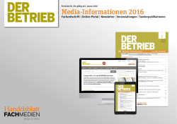 Mediadaten DER BETRIEB - Handelsblatt Fachmedien