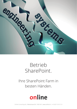 Betrieb SharePoint. - Online Consulting AG